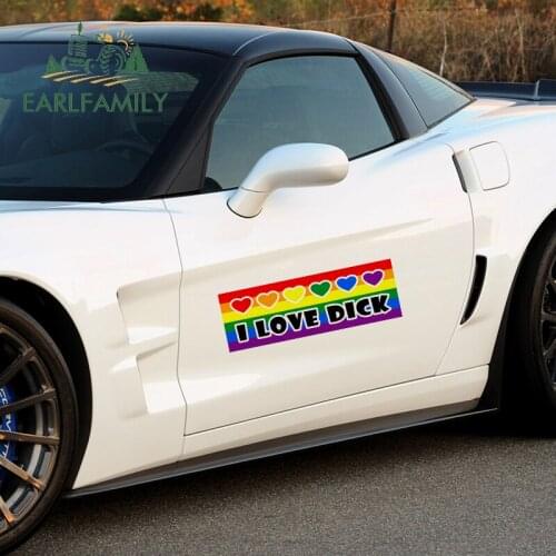 EARLFAMILY 43cm x 20.2cm for I Love Dick Car Stickers Vinyl Sunscreen Decals Simple Refrigerator Motorcycle Decor Car Label