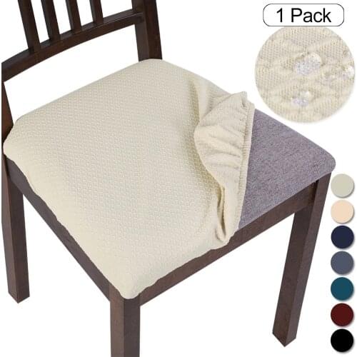 Stretch Elastic Dining Room Chair Seat Covers Universal Removable Washable Chair Seat Cushion Slipcover Seat Protector Covers