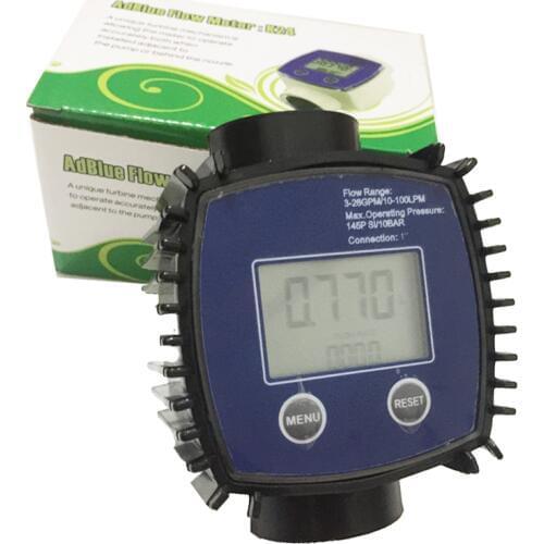 K24 water flow meter/methanol / diesel / petrol chemical liquid 1 inch stainless steel screw Digital turbine water flowmeter