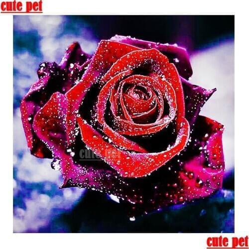 Cute pet DIY Rose Diamond Painting puzzle Diamond 5D Embroidery CrossStitch Rhinestone Mosaic rhinestone Painting gift Decor