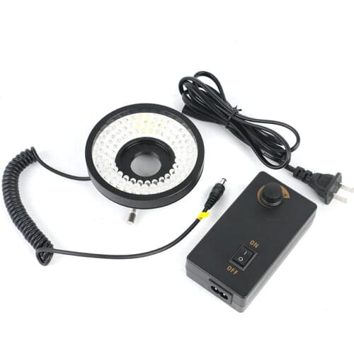 96 Pcs LED Aluminum Alloy Ring Light Microscope Illumination Lamp Working Diameter 61mm 110V-220V For Video Microscope