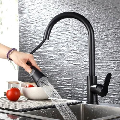 Kitchen Faucet 304 Stainless Steel Black Paint Washing Basin Sink Cold And Hot Mixing