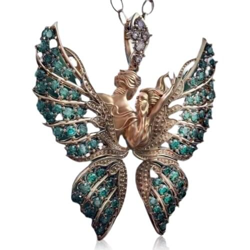 Fashion Angel Necklace Couple Pendant Necklace Wedding Birthday Valentine Gifts Vintage Butterfly Necklace