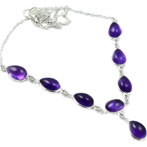 NiaoZaiFei YunZaiKan Amethyst Necklace 925 Sterling Silver, 42.5 cm, MHBNE0116