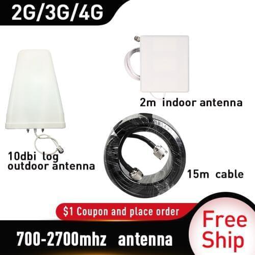 700-2700MHz 9dbi Panel Antenna Full Set Signal Repeater Accessories for GSM UMTS DCS PCS 3G 4G LTE Mobile Signal Booster