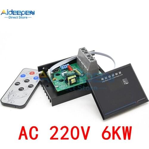 AC 220V 6KW 6000W Smart LCD Digital Display SCR Voltage Regulator Speed Control Dimmer Thermostat Thyristor Controller