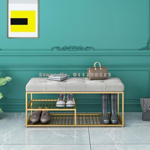 Light luxury shoe changing stool entry bench with shoe cabinet household door soft cushion cushion door sitting shoe rack shoe s