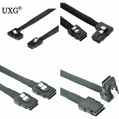 90 degree Right Left Down up angle L type SATA cable Mini SAS Cable Mini SAS 36P to 36 Pin SFF8087 to SFF8087 HD Data Cable 0.5M
