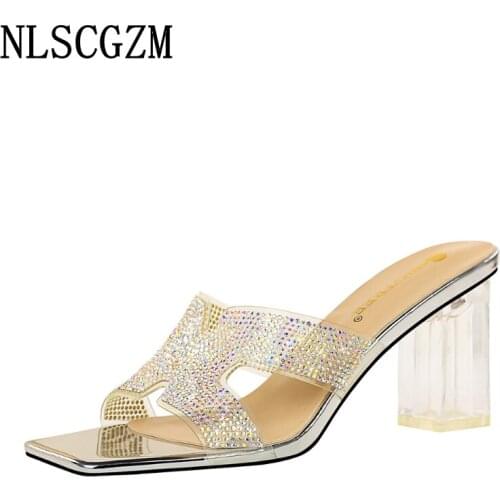 High Heels Woman Slippers Ladies Slippers Slides Women Designer Slippers Women Summer 2021 Pumps Women Shoes Talon Transparente