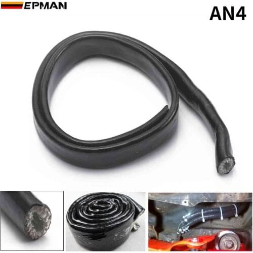 High Temp Heat 1m 3.3ft Fire Sleeve Braid Flame Heat Shield 1/4X1M ID:6mm Fit AN4 Oil Fuel Line Hose EP-FHGAN4
