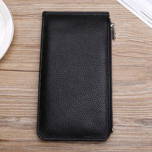 1 Piece Genuine Leather Card Holder Big-Capacity Long Men And Women Credit Card Holder Multi-functional Card Bags Men Wallets