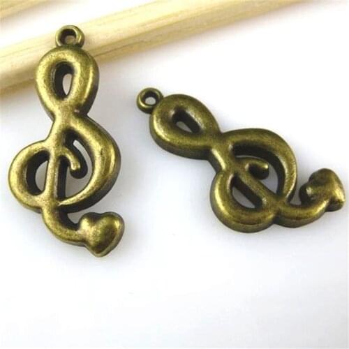10pcs Antique Bronze 29*13mm Musical Note Charms Pendants Accessories For DIY Necklace Bracelet Zinc Alloy Jewelry Making 10797