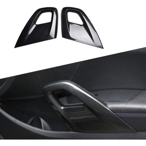 2pcs Car Inner Door Armrest Panel Trim Cover Decor Fit for Hyundai Veloster 2012 2013 2014 2015 2016 2017 Carbon Fiber Style