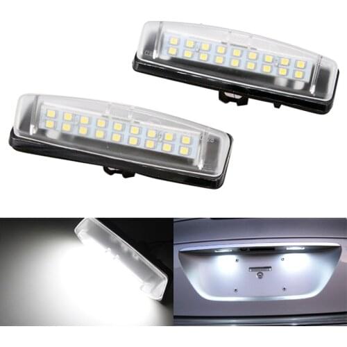 2Pcs/Set HAUSNN LED Number License Plate Light Replacement for Mitsubishi Colt plus Grandis 18SMD Pure White High Power Bright