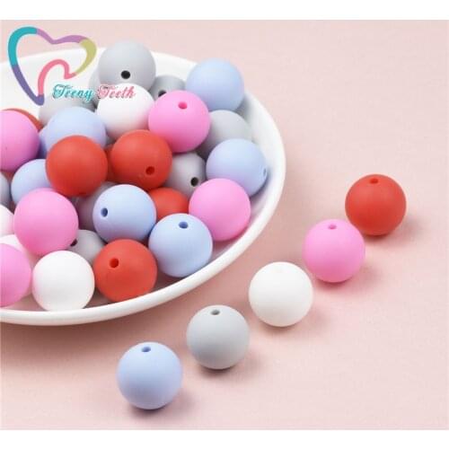 20 PCS 5 Colors Mix 9/12/15 MM Round Beads 14-17 MM Hexagon Beads Baby Nursing Accessories BPA Free Silicone Accessory Beads