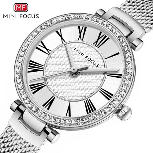 2021 Mini focus Rhinestone Women Fashion Watch Luxury Stainess Steel Waterproof Female Dress Watches For Woman Montre Femme
