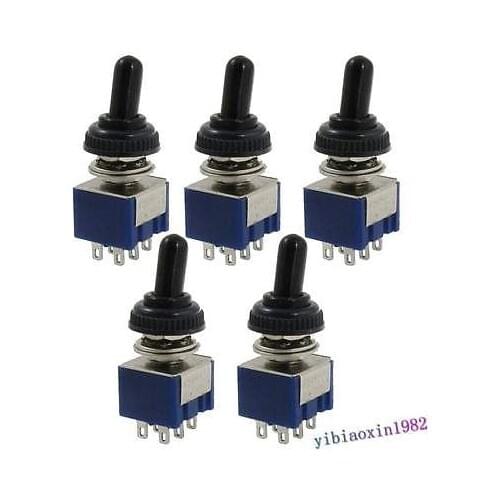 25 Pcs AC 125V 6A ON/OFF/ON 3 Position DPDT Toggle Switch with Waterproof Boot