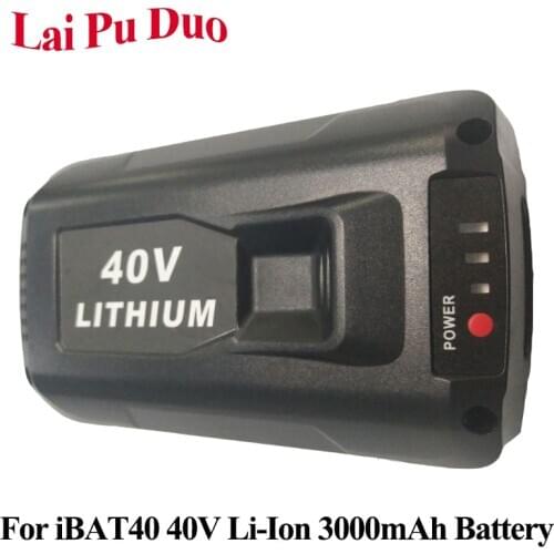40V 3000mAh Rechargeable Li-Ion Battery For Sun Joe For Snow Joe IBAT40 For EcoSharp PRO 40V 3.0Ah Lithium-Ion Battery