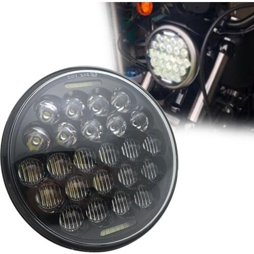 5-3/4" 5.75 Inch Reflector LED Headlight White DRL Halo Ring For 883 XL1200 Iron Indian Scout Refit Motorcycle Accessories