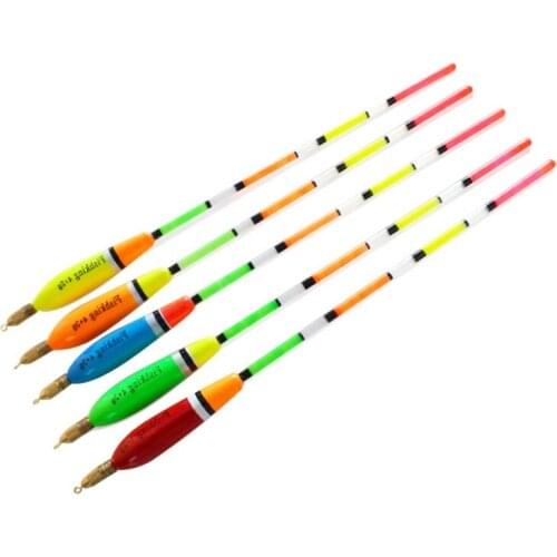 5 Pc Fishing Float With Copper Lead Balsa Wooden Buoy Float Bobber Cork Fishing Floating Drift Vertical Buoy Fishing