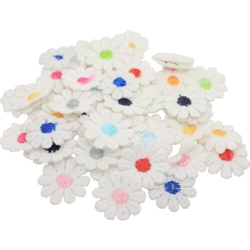 50Pcs Small Flower Embroidery Patches Sew On Applique Assorted Florals
