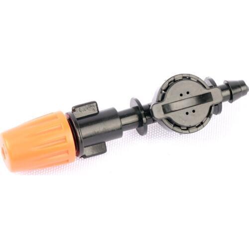 50pcs/pack Adjustable Misting Nozzle Add 4/7mm Barbed Ant-Drip Connector Garden Home Hanging Drip Irrigation System Sprinkler