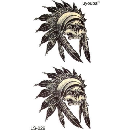 50pcs The soul of indonesia waterproof temporary tattoos men harajuku flash tattoo sticker tatuajes skull tauagem pesca