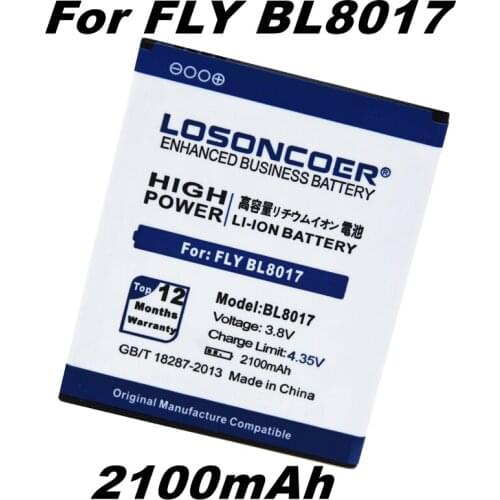 LOSONCOER BL8017 BL 8017 2100mAh Batteries For FLY BL8017 Good Quality Smart Phone Battery