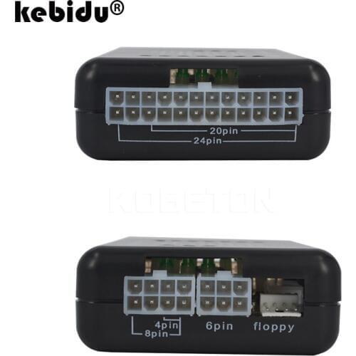 Kebidu Anode Cathode 12V 5V 3.3V LED Indication 20/24pin PSU ATX SATA HDD Power Tester Diagnostic Tool testing for PC Compute