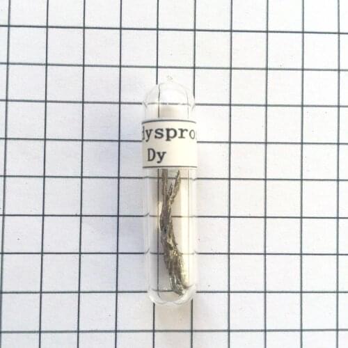 Dysprosium Pure Metal Turnings Reference Sample in sealed vial 1 gram