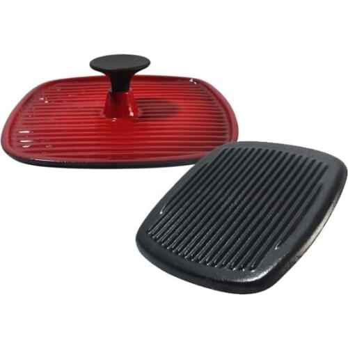 20cm Enamel Cast Iron Meat Press Steak Pressing Plate Thickened Barbecue Iron Plate
