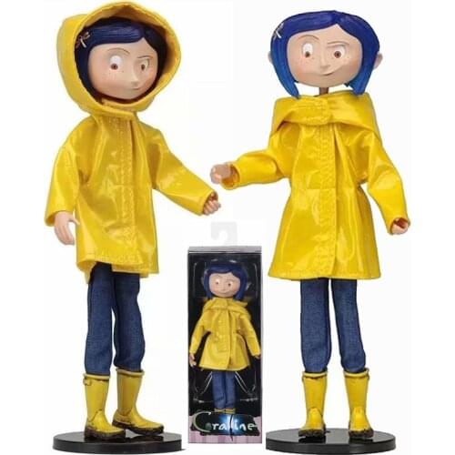 NECA Coraline With Yellow Raincoat Action Figure Toy Doll Birthday Gift Decoration