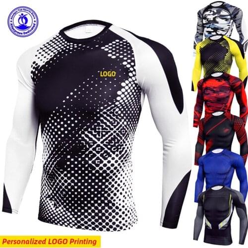 3D Printed Raglan Long Sleeve Running Shirt Men Quick Dry Elastic Gym Fitness Sports Skinny Tee Tops Workout Tops Personalized