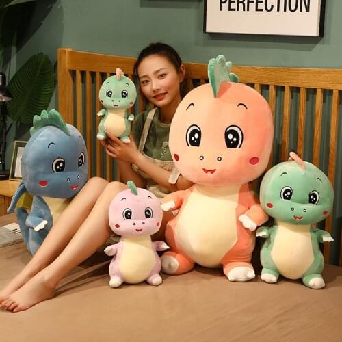 1PC Cute Standing Dinosaur Plush Toys Cartoon Animal Pillow Lovely Dolls Stuffed Soft Dino Toy Kawaii Gift for Baby Girls