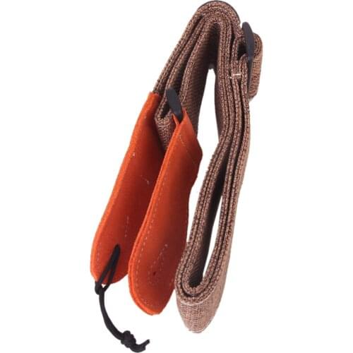 Durable Guitar Bass Strap Leather Top Pressure Relieve Orange Adjustable 30-51"