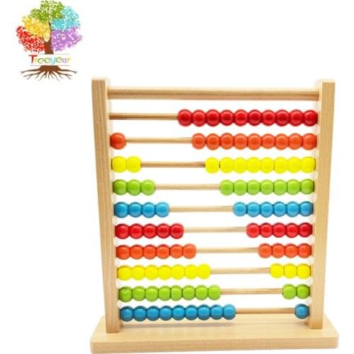 Treeyear Wooden Abacus Classic Counting Tool, Counting Frame Educational Toy with 100 Colorful Beads
