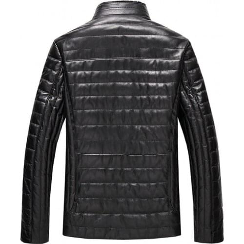 Spring New 100% Real Leather Jacket Men Fashion 2020 Mink Fur Collar Detachable Sheepskin Down Coat Brand Zip Business Outwear