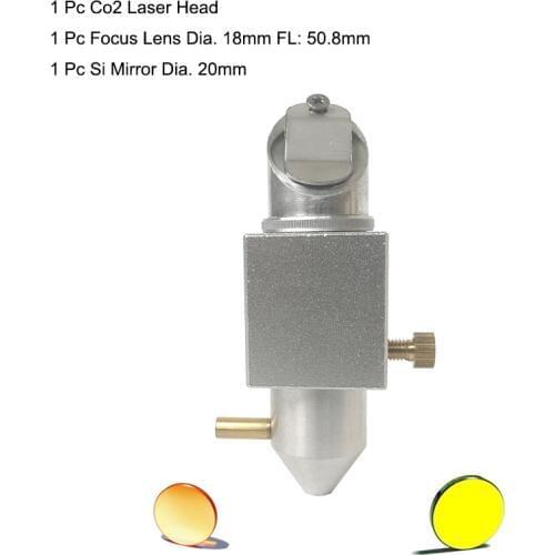 CO2 Laser Integrative Mount Holder 18mm Focus Znse Lens And 20mm Si Mirrors Laser Head Set For 2030 4060 K40 Co2 Laser Machine
