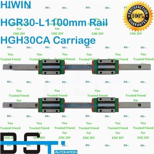 New Original HIWIN Linear Guide 30mm 2pcs HGR30 -L1100mm Linear rail with 4pcs HGH30CA Narrow Linear Carriage Block