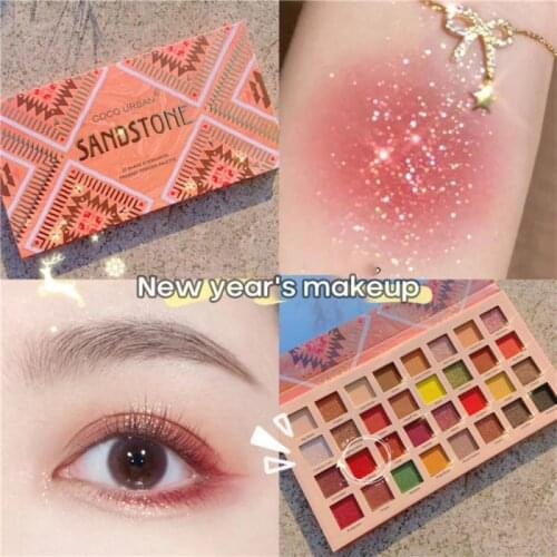 32 Color Matte Shimmer Glitter Eyeshadow Pumpkin Rose And Earth Color Waterproof Lasting Eye Shadow Palette Cosmetic Set TSLM2