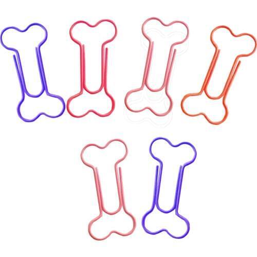 Metal Paper Clips 24 Pieces in PVC Box Bone