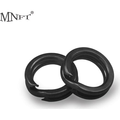 MNFT 500pcs Stainless Steel Fishing Split Ring Snap Swivel Lure Tackle Matt Black Double Loop For Bait Connector