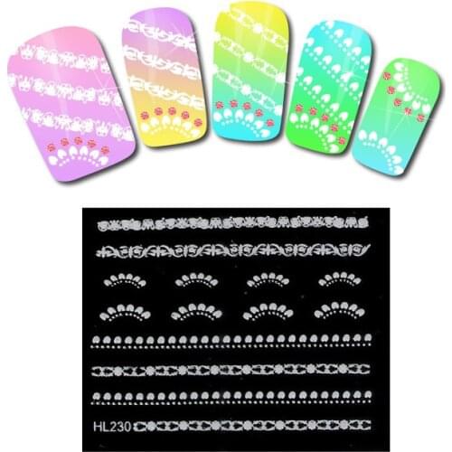 Fashion Lace Nail Stickers Mix Design Water Transfer Nail Sticker Nail Art Decal DIY Manicure Decoration New