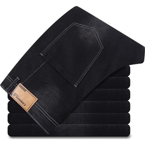 Size Big Men Jeans 10XL 12XL Trousers Business Office Pants High Waist Elasticity Straight spring and autumn Stretch Jeans