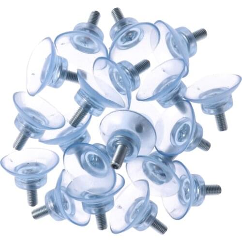 20Pcs Plastic Headrest Rubber Suction Cups Kit Strong Suction Hooks Fixed Suckers with M6 Screw for Glass Table Door Countertops
