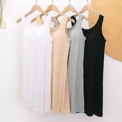 2021 Summer New Modal Skirt with Bra & Amp; Sleeping Skirt One Bra Thin Dress Womens Summer Vest & Amp; Sleeping Skirt Sexy