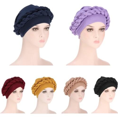 New Womens Hair Care Islamic Jersey Head Scarf Muslim Hijab Braid Wrap Stretch Turban Hat Chemo Cap Head Wrap Headscarf Fashion
