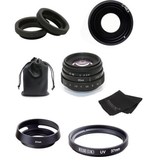 New arrive fujian 35mm f1.6 C mount camera CCTV Lens II for Sony NEX E-mount camera & Adapter bundle black