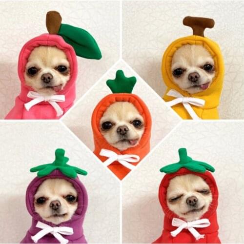 Cute Dog Clothes Fruit Style Sweater Fleece Hoodie T-shirt for Puppy Dogs Cats