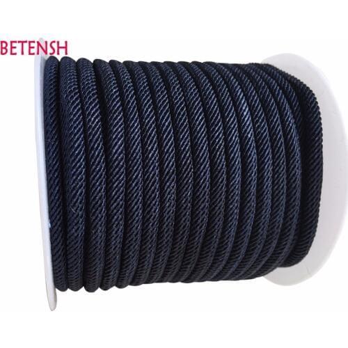 4-5mm Navy Blue Twisted Twine Nylon Cord+DiY Craft Jewelry Accessories Macrame rope Bracelet String Thread-25m/Roll